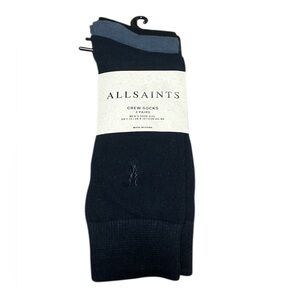 All Saints Men's RAMSKULL EMBROIDERED SOCKS 3 PACK